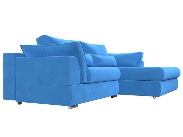 Угловой диван-кровать Пекин голубого цвета угол правый - лучшие Угловые диваны в INMYROOM