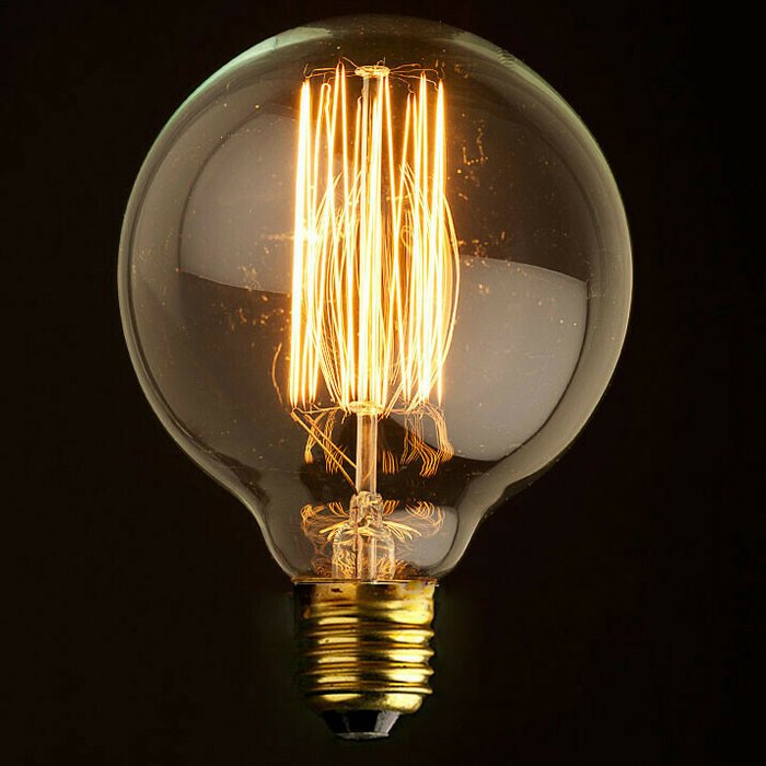 Ретро лампа накаливания E27 60W 220V G9560 шарообразной формы - купить Лампочки по цене 690.0
