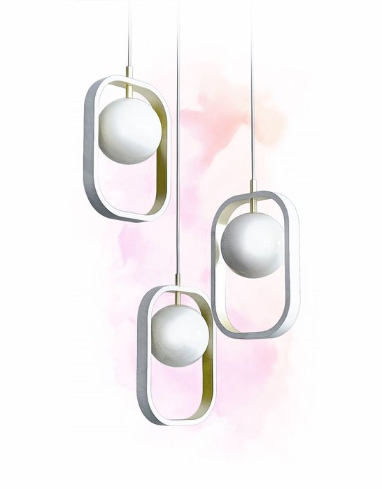 Подвесной светильник Avola бело-серебристого цвета - лучшие Подвесные светильники в INMYROOM