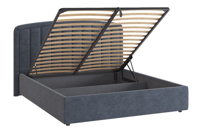 Кровать Сиена 2 160х200 темно-синего цвета с подъемным механизмом - лучшие Кровати для спальни в INMYROOM