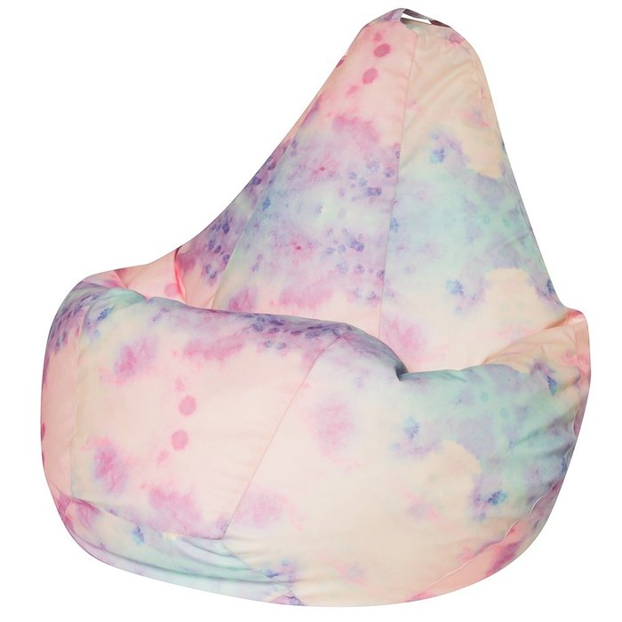 Кресло-мешок Груша XL Абстракция розово-голубого цвета