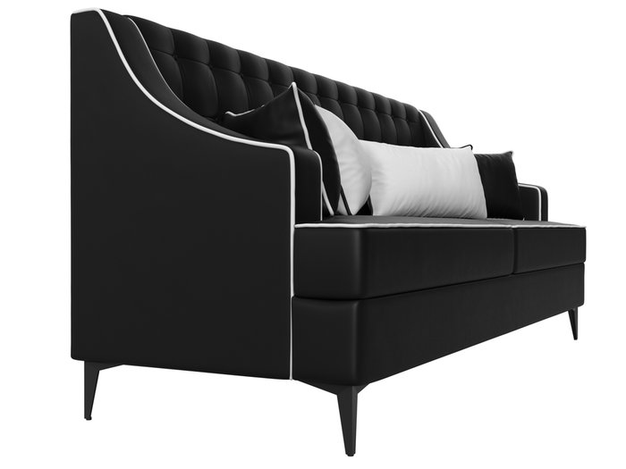 Прямой диван Марк черного цвета (экокожа) - лучшие Прямые диваны в INMYROOM