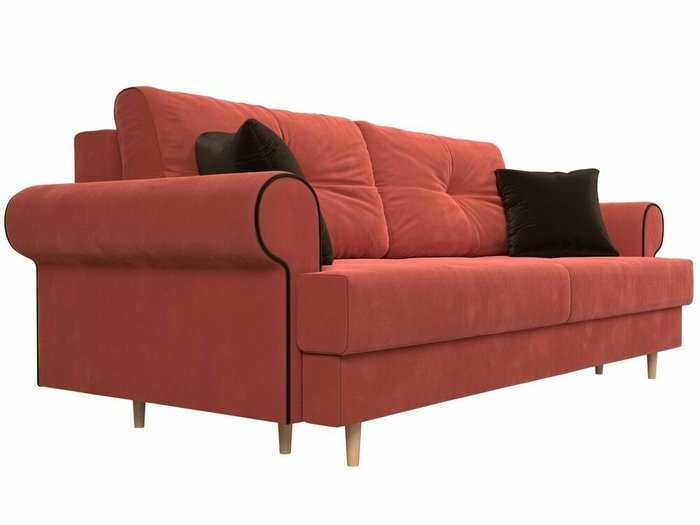 Прямой диван-кровать Сплин кораллового цвета - лучшие Прямые диваны в INMYROOM