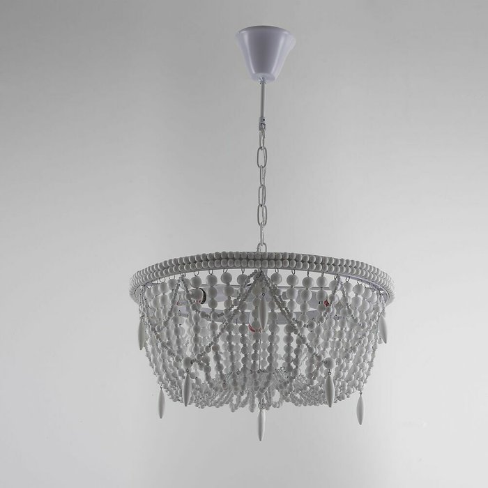 Люстра RH Anselme White Wood Weathered Chandelier