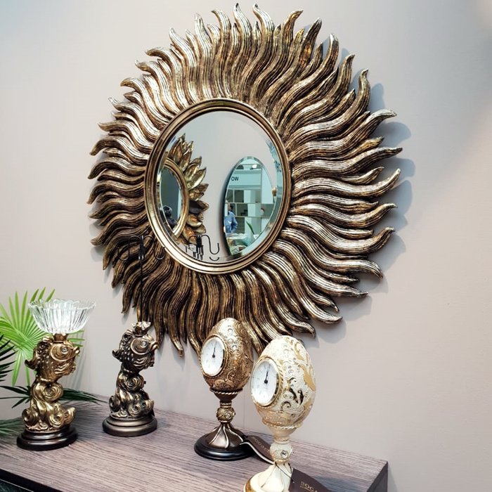 Настенное зеркало Солнце бронзового цвета - купить Настенные зеркала по цене 41739.0