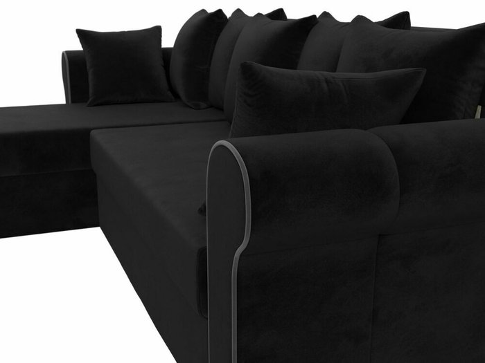 Угловой диван-кровать Рейн черного цвета левый угол - лучшие Угловые диваны в INMYROOM