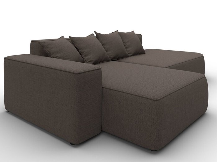 Угловой диван-кровать Лига-065 коричневого цвета левый - лучшие Угловые диваны в INMYROOM