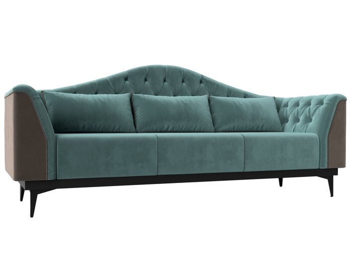 Прямой диван-кровать Флорида бирюзового цвета