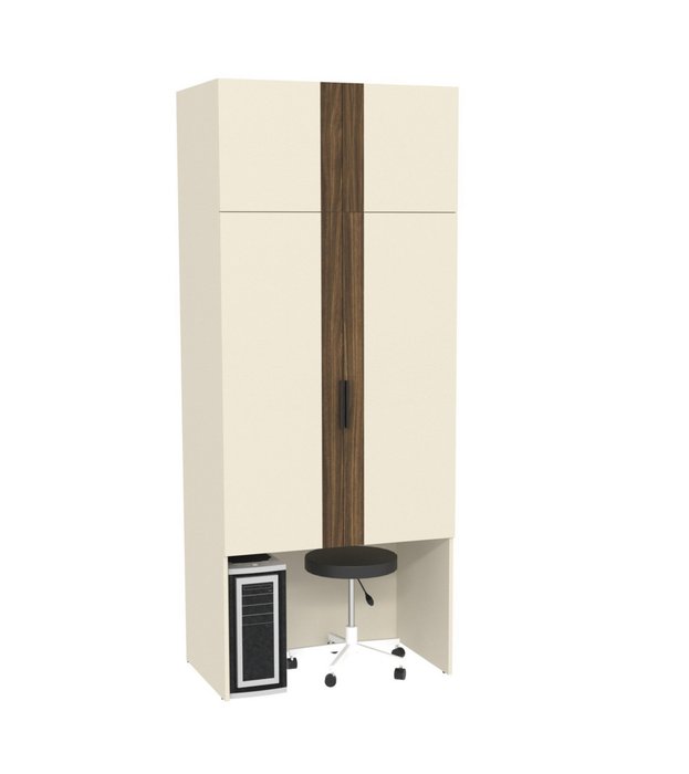 Домашний офис с выдвижным столом и нишей Талант Т2290.3 цвета сатин Домашний офис с выдвижным столом и нишей Талант Т2290.3 цвета сатин