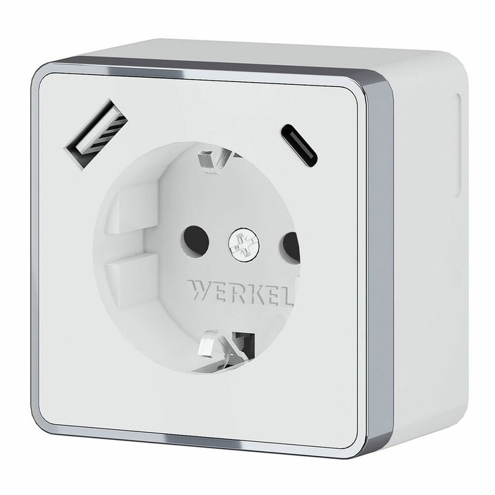 Розетка с заземлением, шторками и USB тип A+C Gallant белый W5071701 Накладные механизмы Gallant белые Розетка с заземлением, шторками и USB тип A+C Gallant белый W5071701 Накладные механизмы Gallant белые