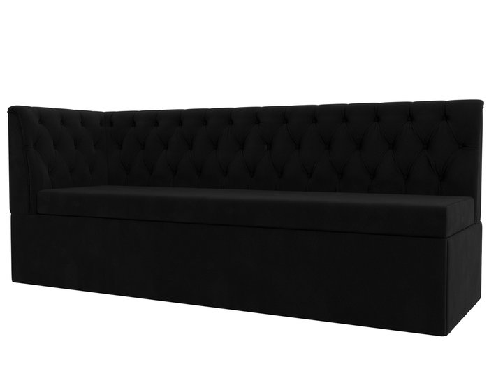 Диван-кровать Маркиз черного цвета с углом слева