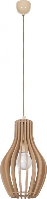 Подвесной светильник Ika с деревянным плафоном 