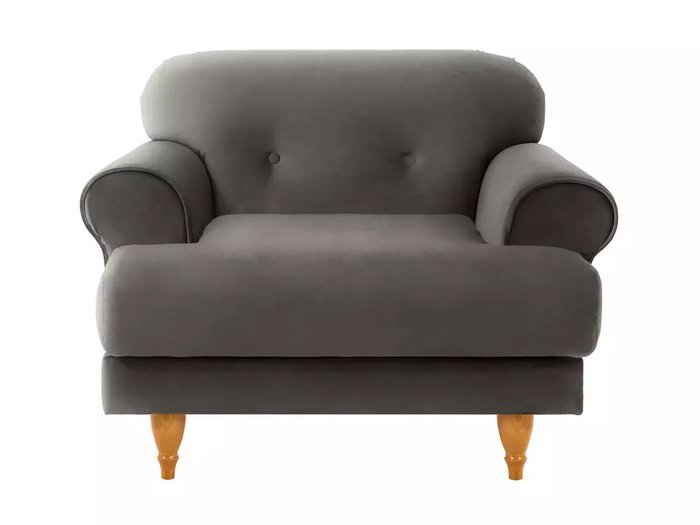 Кресло Italia в обивке из велюра серого цвета  - купить Интерьерные кресла по цене 45540.0