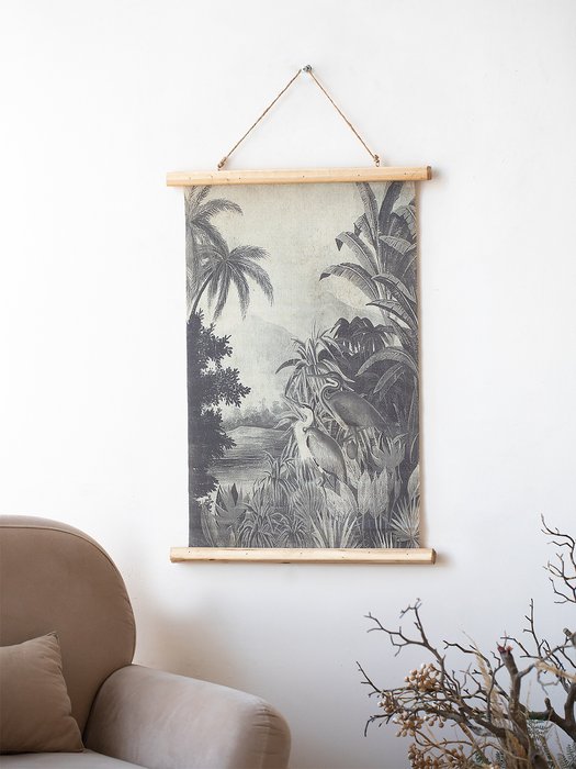 Картина подвесная Тропики серого цвета - лучшие Декор стен в INMYROOM