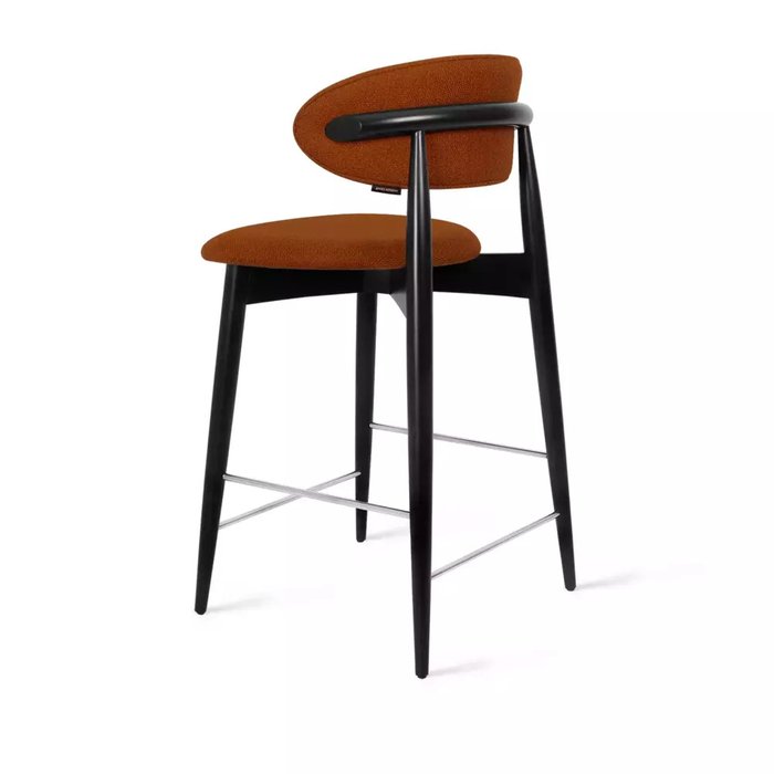 Полубарный стул Paolo черно-коричневого цвета - лучшие Барные стулья в INMYROOM