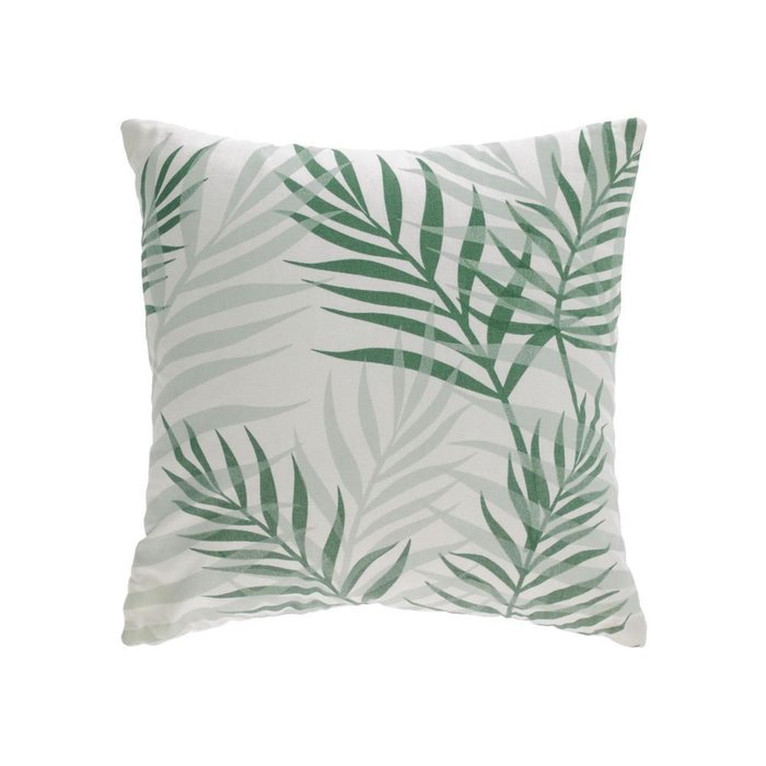 Чехол для подушки Amorela из хлопка с зелеными листьями 45x45