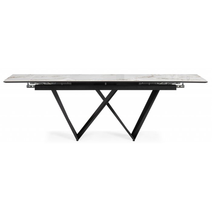 Раздвижной обеденный стол Бор белого цвета - лучшие Обеденные столы в INMYROOM