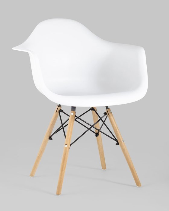 Стул с подлокотниками белого цвета - купить Обеденные стулья по цене 3490.0