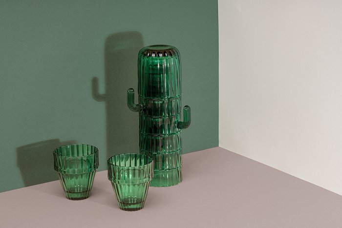 Набор из 6-ти стеклянных стаканов saguaro зеленый - лучшие Бокалы и стаканы в INMYROOM