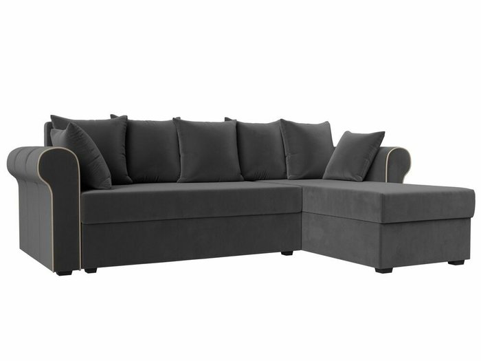 Угловой диван-кровать Рейн серого цвета правый угол