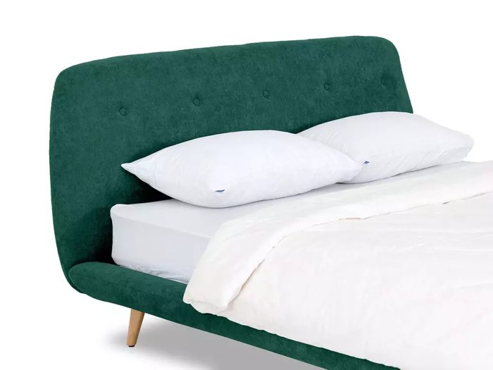 Кровать Loa 160х200 зеленого цвета без подъемного механизма - лучшие Кровати для спальни в INMYROOM