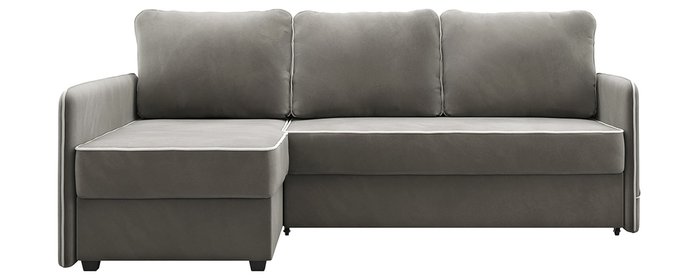 Угловой диван-кровать Слим левый темно-серого цвета