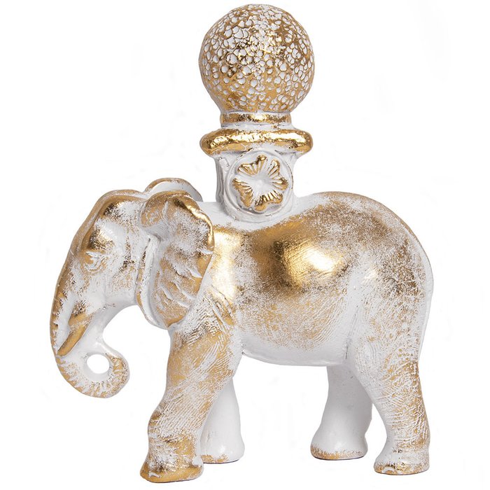 Статуэтка Слон Спайс бело-золотого цвета - купить Фигуры и статуэтки по цене 1663.0
