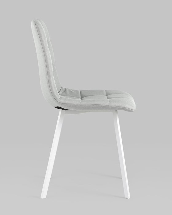 Стул Chilly светло-серого цвета с белыми ножками - лучшие Обеденные стулья в INMYROOM