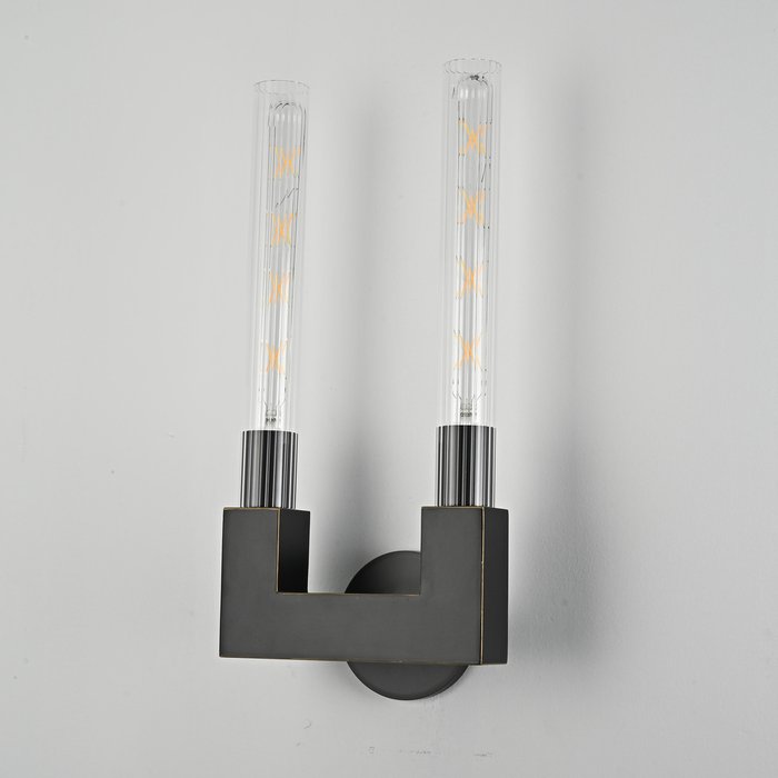 Бра RH CANNELLE wall lamp DOUBLE Sconces Black - купить Бра и настенные светильники по цене 9510.0