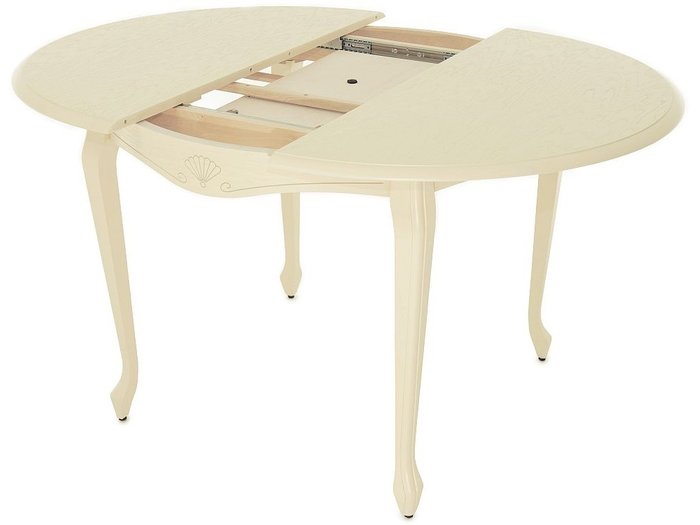 Стол раздвижной Кабриоль цвета слоновой кости - лучшие Обеденные столы в INMYROOM