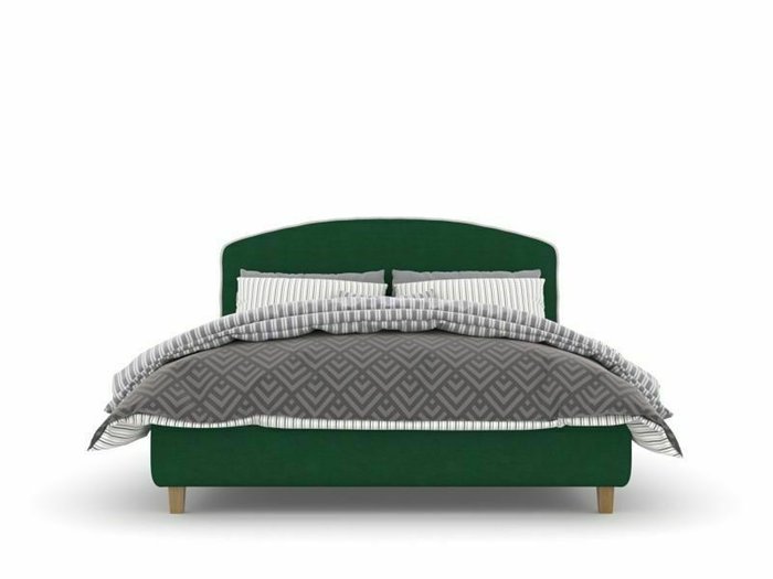Кровать Лесли Box High 160х200 зеленого цвета с подъемным механизмом - лучшие Кровати для спальни в INMYROOM
