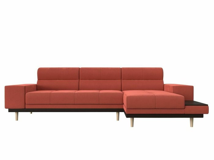 Угловой диван-кровать Леонардо кораллового цвета правый угол - купить Угловые диваны по цене 46999.0