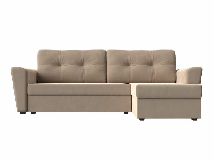 Угловой диван-кровать Амстердам лайт бежевого цвета правый угол - купить Угловые диваны по цене 30999.0