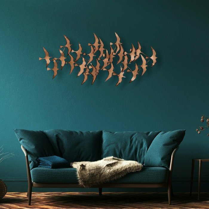 Настенный декор ручной работы Птицы 57х121 из металла  - лучшие Декор стен в INMYROOM