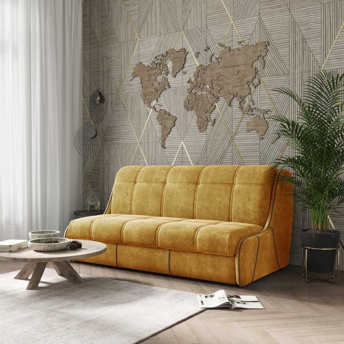 Диван-кровать Бонн желтого цвета - купить Прямые диваны по цене 86913.0