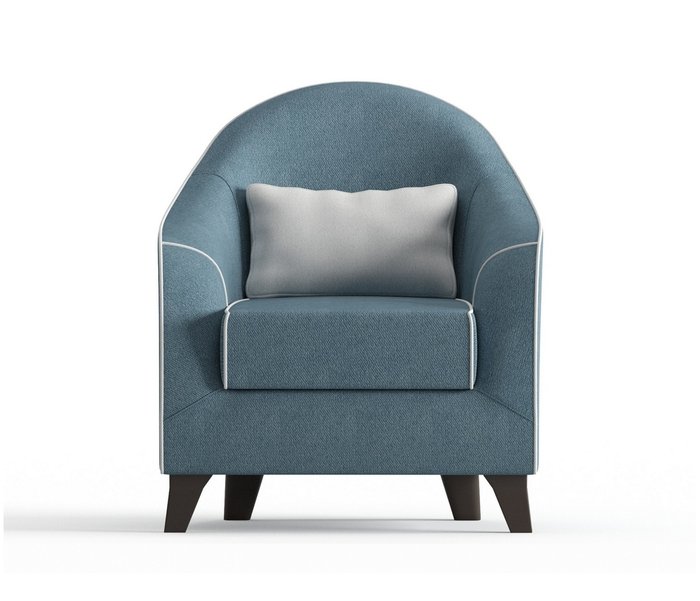 Кресло Бемоль в обивке из велюра светло-синего цвета - купить Интерьерные кресла по цене 12490.0