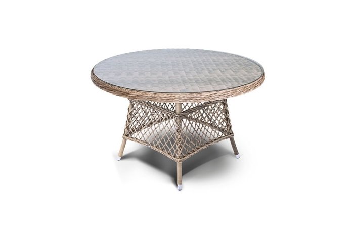 Плетенный стол Эспрессо D118 соломенного цвета - купить Садовые столы по цене 48603.0