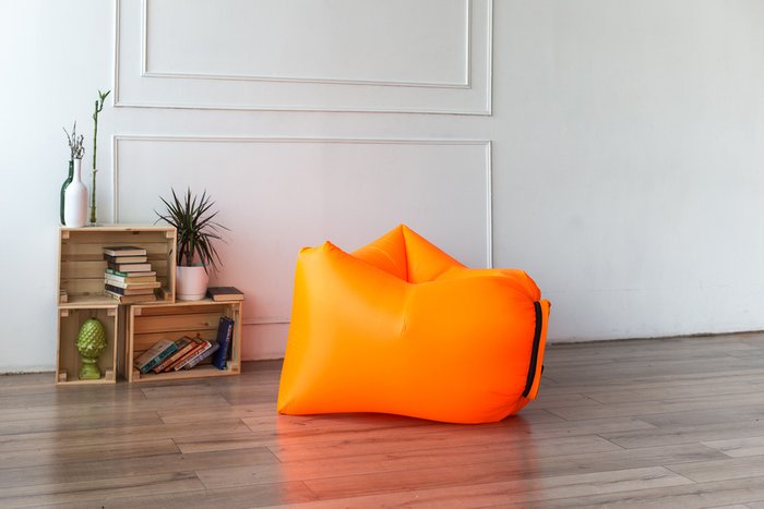 Надувное кресло Air Puf орнажевого цвета - купить Бескаркасная мебель по цене 2590.0