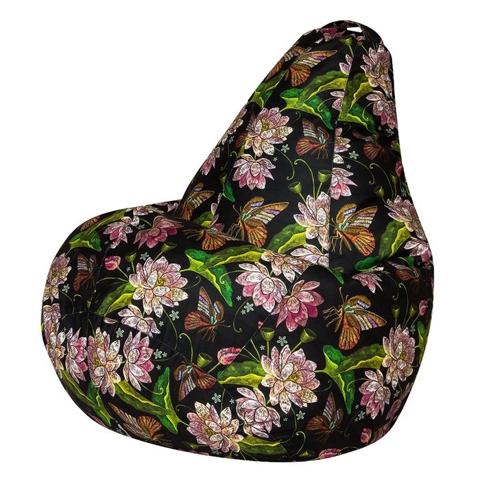 Кресло-мешок Груша XL Махаон черного цвета