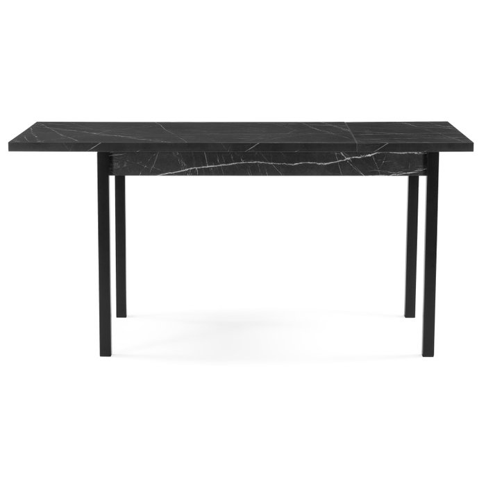 Раздвижной обеденный стол Центавр черного цвета под мрамор - лучшие Обеденные столы в INMYROOM