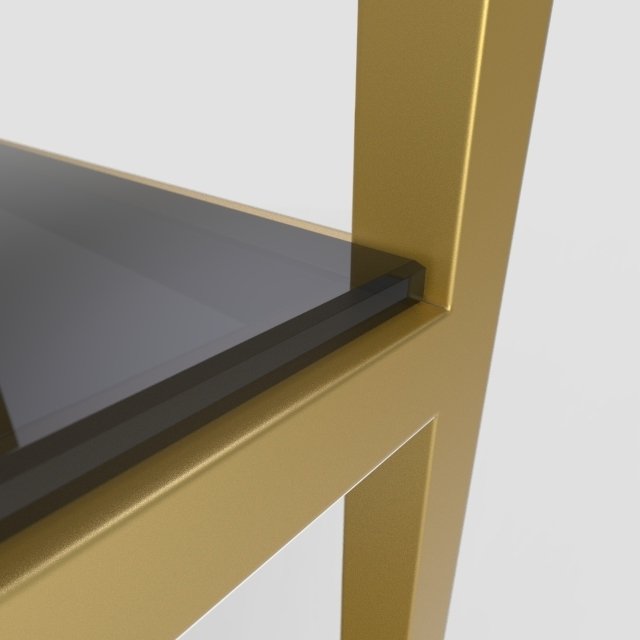 Стеллаж "Demid" золото с тонированным стеклом (2200х1100х300) - лучшие Стеллажи в INMYROOM Стеллаж "Demid" золото с тонированным стеклом (2200х1100х300) - лучшие Стеллажи в INMYROOM