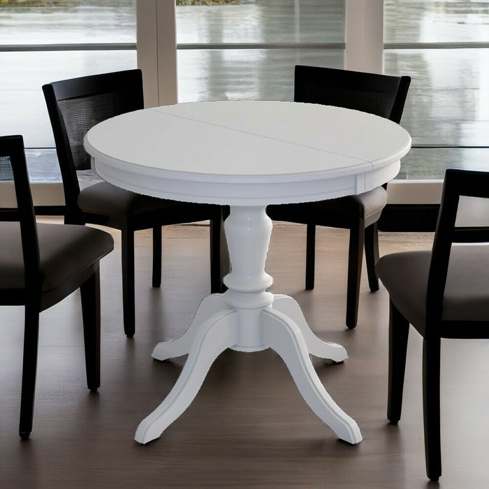 Раздвижной обеденный стол Эгина белого цвета - лучшие Обеденные столы в INMYROOM