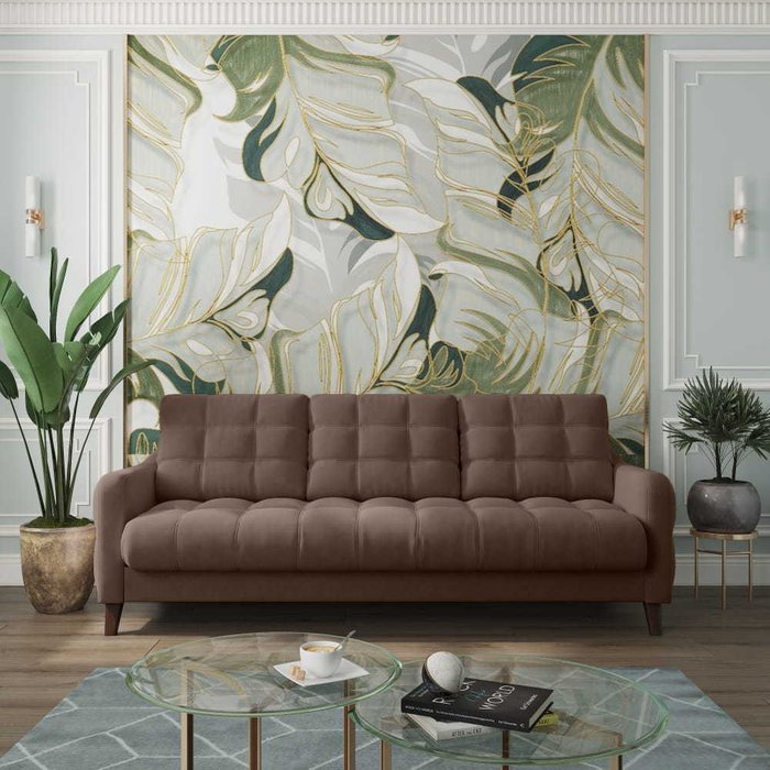 Диван-кровать Бремен коричневого цвета - купить Прямые диваны по цене 94568.0