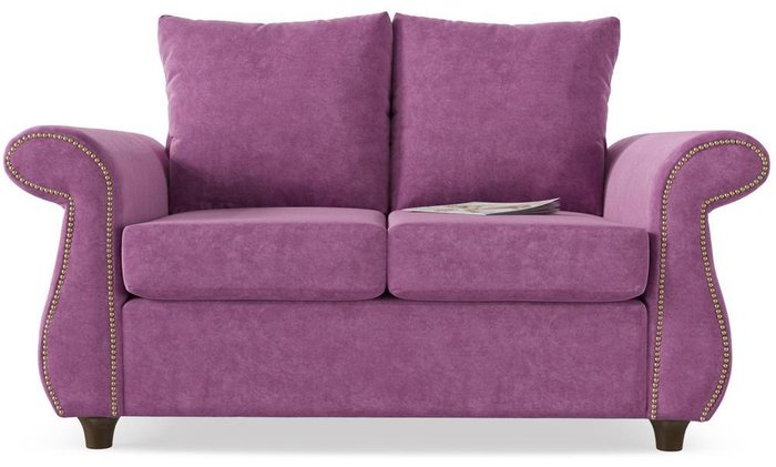 Диван прямой Шале дизайн 10 фиолетового цвета