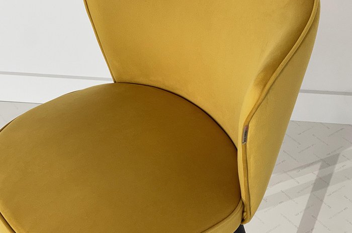Стул Ричард желтого цвета с белыми ножками - лучшие Обеденные стулья в INMYROOM