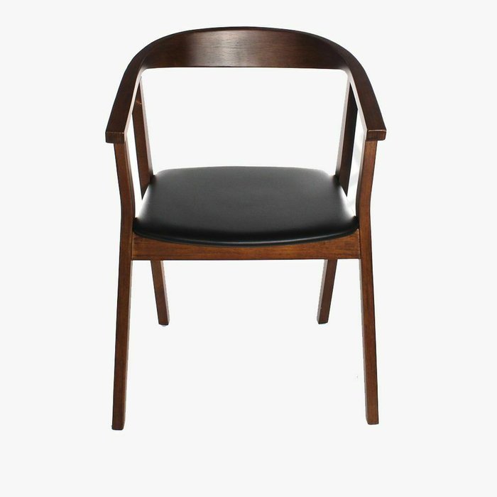 Стул с подлокотниками Джон черно-коричневого цвета - купить Обеденные стулья по цене 15990.0