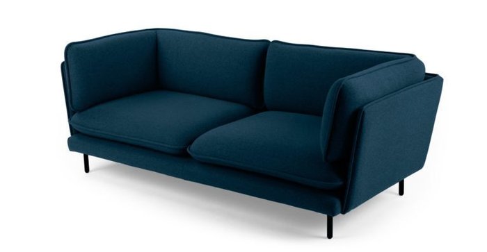 Трехместный диван WES синий - купить Прямые диваны по цене 83900.0