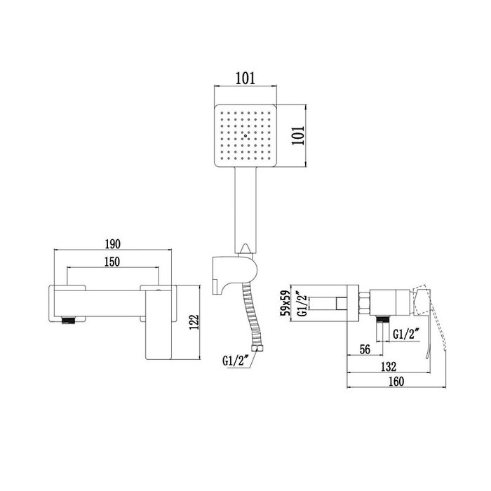 Смеситель для душа Fmark FS8603Q, графит - купить Душевая программа по цене 6807 Смеситель для душа Fmark FS8603Q, графит - купить Душевая программа по цене 6807