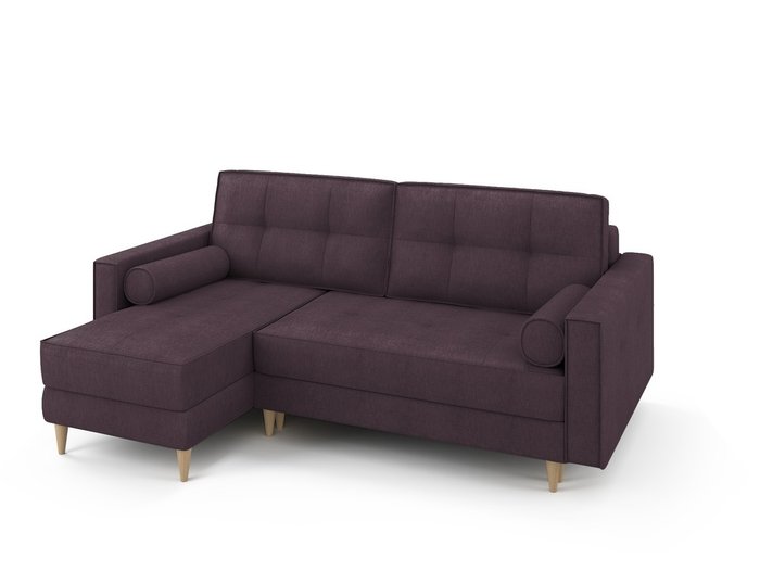 Угловой раскладной диван Отто  левый бледно-лилового цвета - лучшие Угловые диваны в INMYROOM