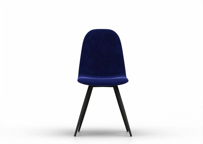 Стул обеденный в обивке из велюра темно-синего цвета - купить Обеденные стулья по цене 7695.0